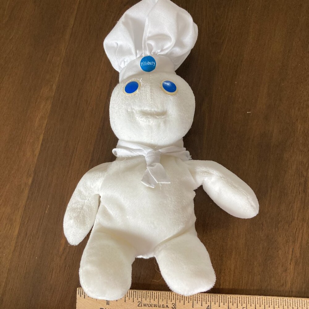 PILLSBURY DOUGH BOY BEANBAG DOLL BLUE & WHITE